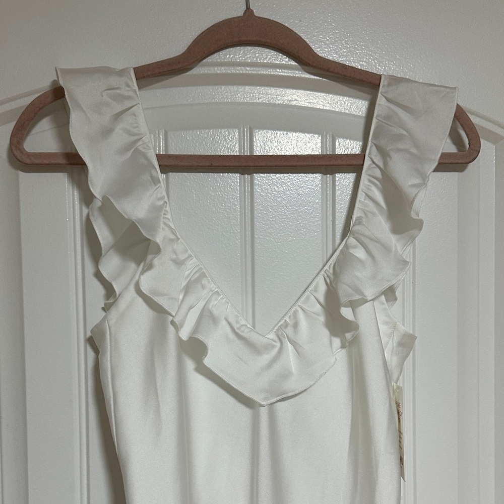 NWT MuMu White Ruffle Dress - Picture 2 of 10